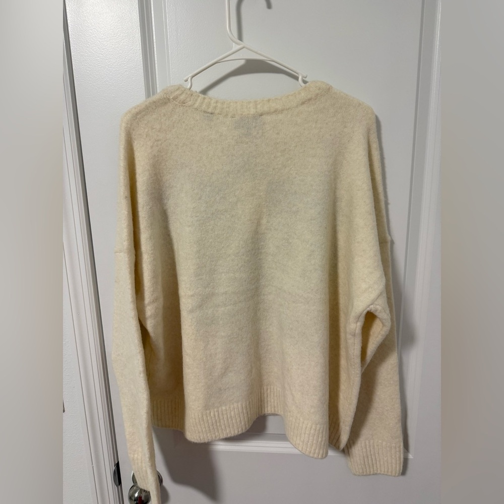 Ted Baker London Floral Jacquard Cozy Wool Alpaca Sweater Cream/Ivory Size L NWT - Picture 4 of 9